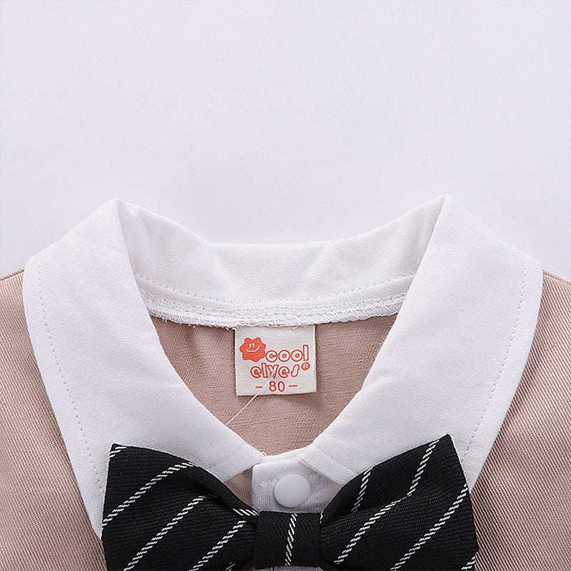 Short Sleeve Gentleman Jumpsuit Romper